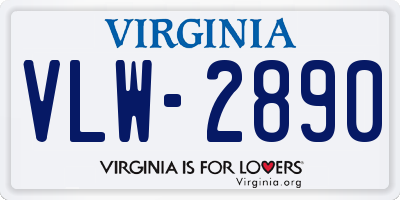 VA license plate VLW2890