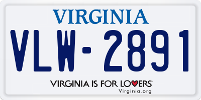 VA license plate VLW2891