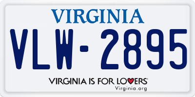 VA license plate VLW2895