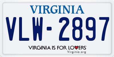 VA license plate VLW2897