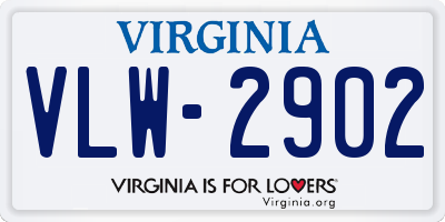 VA license plate VLW2902