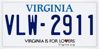 VA license plate VLW2911