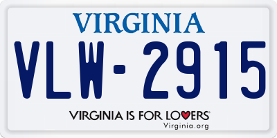 VA license plate VLW2915