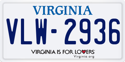 VA license plate VLW2936