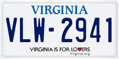 VA license plate VLW2941