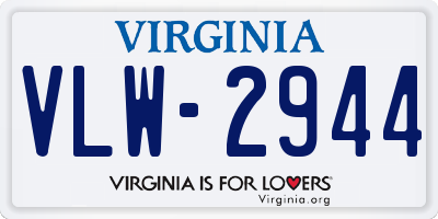 VA license plate VLW2944