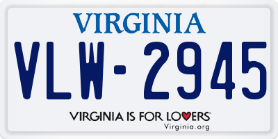 VA license plate VLW2945