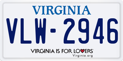 VA license plate VLW2946