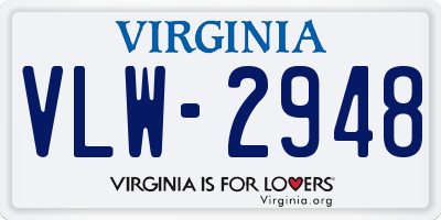 VA license plate VLW2948