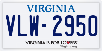 VA license plate VLW2950