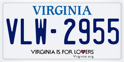 VA license plate VLW2955