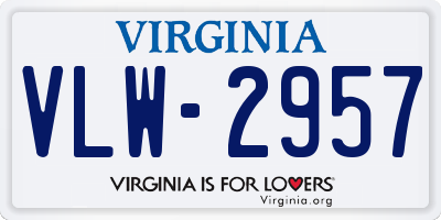 VA license plate VLW2957