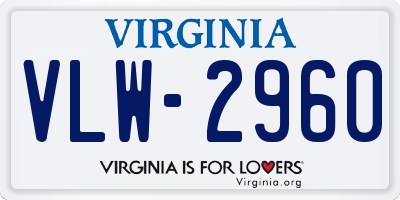 VA license plate VLW2960