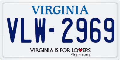 VA license plate VLW2969