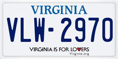 VA license plate VLW2970