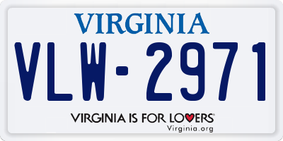 VA license plate VLW2971