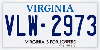 VA license plate VLW2973