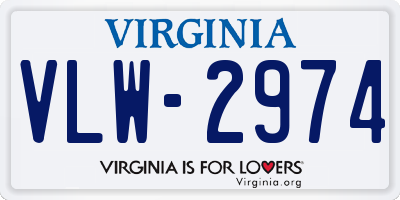 VA license plate VLW2974