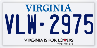 VA license plate VLW2975