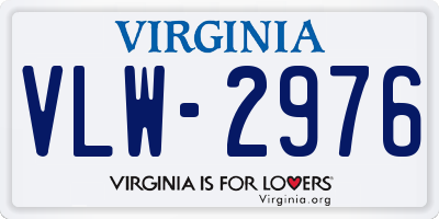 VA license plate VLW2976