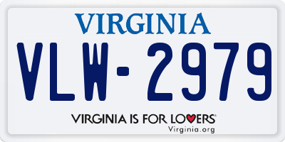 VA license plate VLW2979