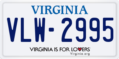 VA license plate VLW2995