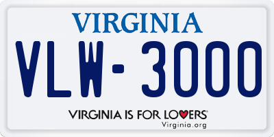 VA license plate VLW3000