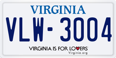 VA license plate VLW3004