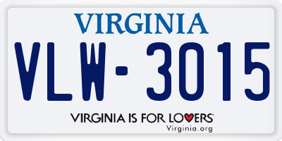 VA license plate VLW3015