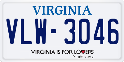 VA license plate VLW3046