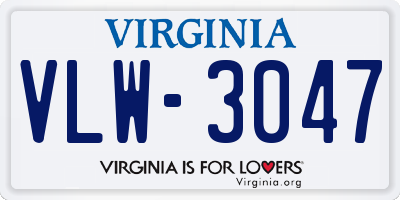 VA license plate VLW3047