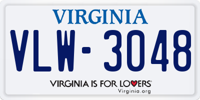 VA license plate VLW3048