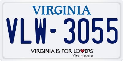 VA license plate VLW3055