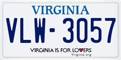 VA license plate VLW3057