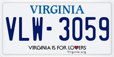 VA license plate VLW3059