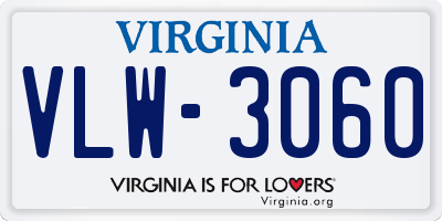 VA license plate VLW3060