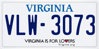 VA license plate VLW3073