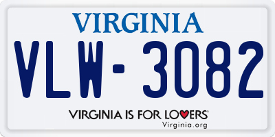 VA license plate VLW3082