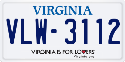 VA license plate VLW3112