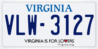 VA license plate VLW3127