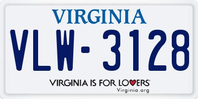 VA license plate VLW3128