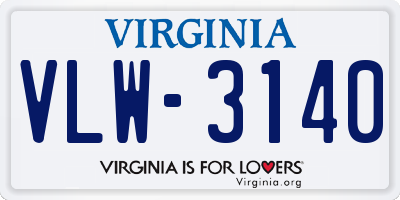 VA license plate VLW3140