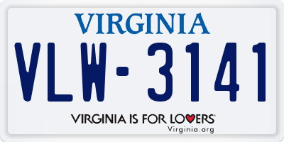 VA license plate VLW3141