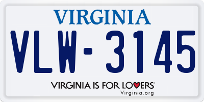 VA license plate VLW3145