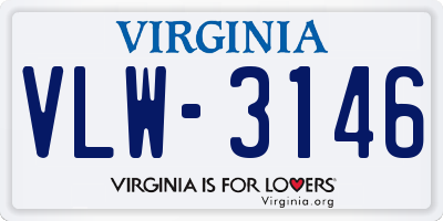 VA license plate VLW3146