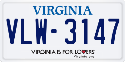 VA license plate VLW3147