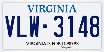 VA license plate VLW3148