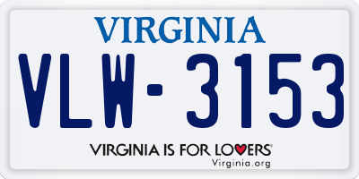 VA license plate VLW3153