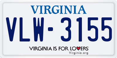 VA license plate VLW3155