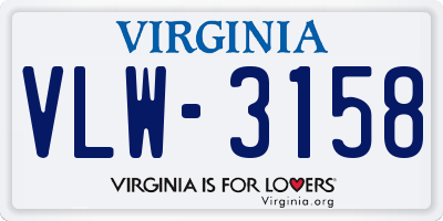 VA license plate VLW3158